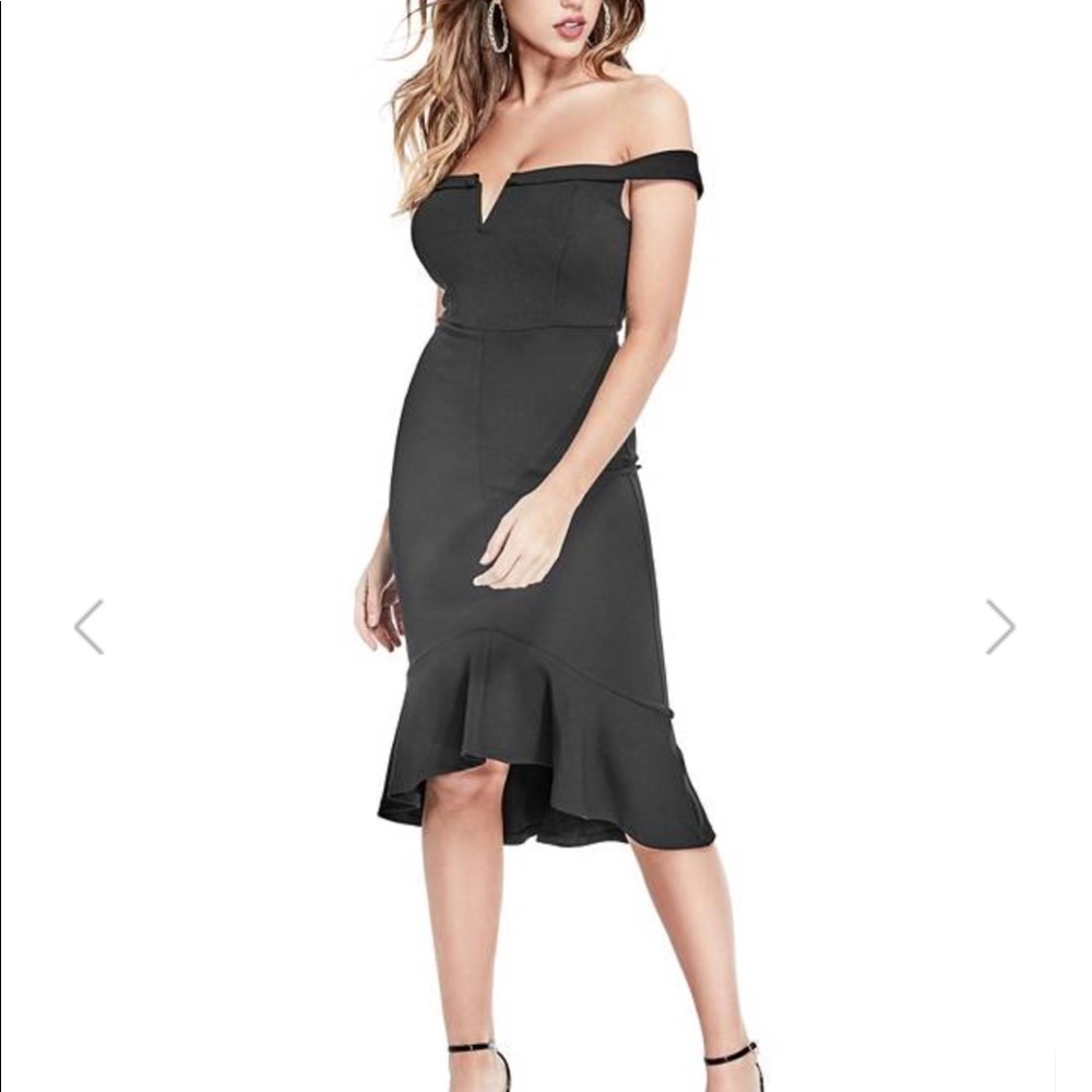 GUESS Melia Ruffle Midi Dress